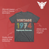 1974 vintage shirt for funny 40th birthday gift for men - dark heather