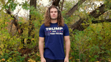 GunShowTees funny political shirt Trump 2024 Fuck Your Feelings MAGA tee - mens navy blue
