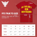 Go Taylor's Boyfriend Football Red T-shirt by GunShowTees - Swift Kelce Chiefs Funny Football Fan Shirt for men or women