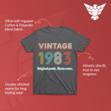 41st birthday gift for men or women vintage 1983 retro 80s shirt by GunShowTees - heather grey