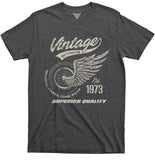 51st birthday gift for men or women vintage 1973 retro motorcycle shirt by GunShowTees - dark heather