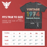 vintage 1974 shirt - funny retro birthday gift for men - dark heather