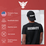 security cap and shirt for uniform, costume, events, staff, guards