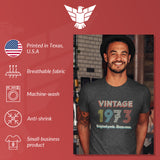 funny 52nd birthday gift men women, 1973 Vintage 70s shirt - GunShowTees - dark heather