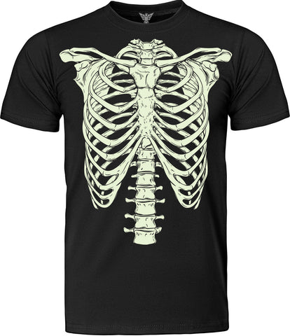 glow in the dark skeleton halloween shirt