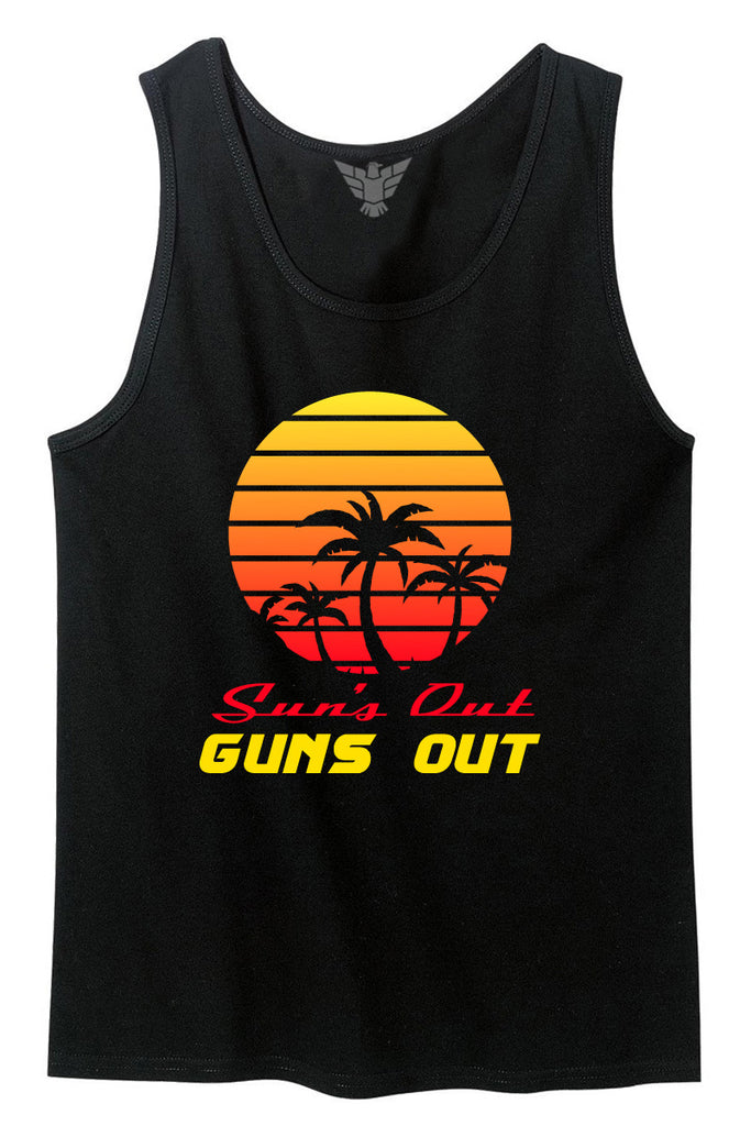 80s retro suns out guns out tank top by GunShowTees