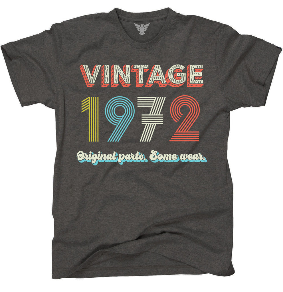 vintage original parts 1972 birthday shirt
