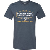 GunShowTees Donald Trump Border Wall Construction Co shirt - Build the Wall funny tee - mens navy heather