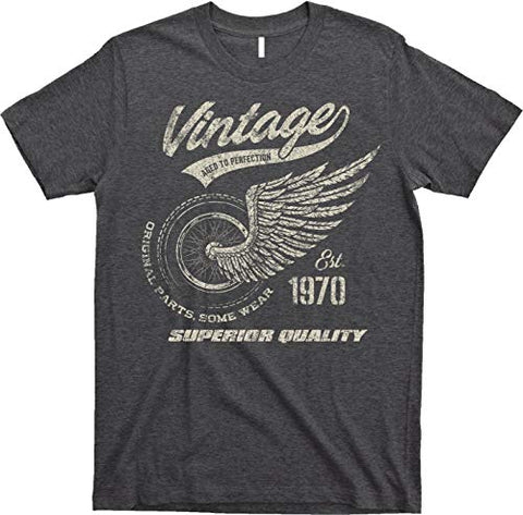 Men's 40th 50th Birthday Various Years Vintage Retro Motorcycle Shirt