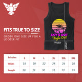 skys out thighs out 80s fitness shirt